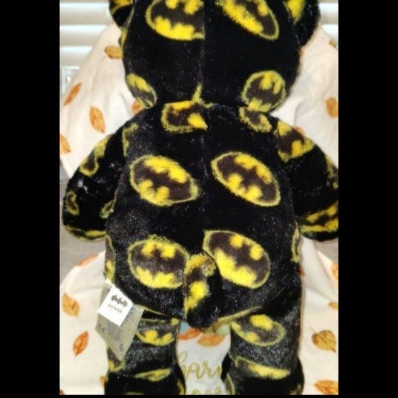 Build-A-Bear Workshop BAB DC Comics Batman Plush Bear Black Yellow Logo 17 inch - Picture 10 of 11